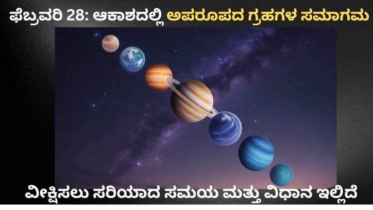 ಫೆಬ್ರವರಿ 28: ಆಕಾಶದಲ್ಲಿ ಅಪರೂಪದ ಗ್ರಹಗಳ ಸಮಾಗಮ - ವೀಕ್ಷಿಸಲು ಸರಿಯಾದ ಸಮಯ ಮತ್ತು ವಿಧಾನ ಇಲ್ಲಿದೆ